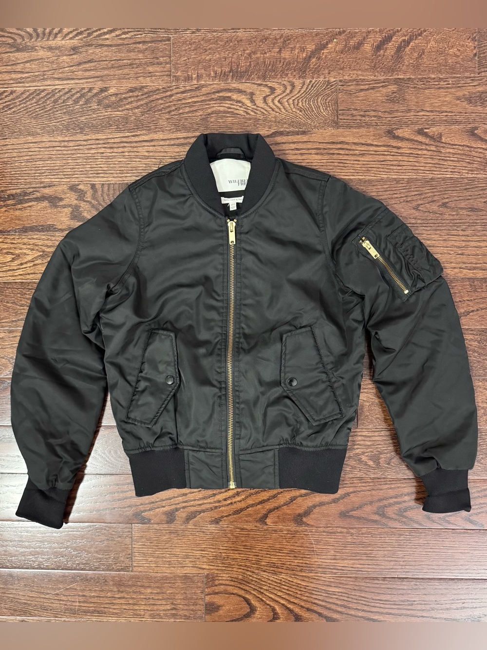 Aritzia Vintage Wilfred Free Avion Flight Bomber Jacket Black Size XXS Y2K